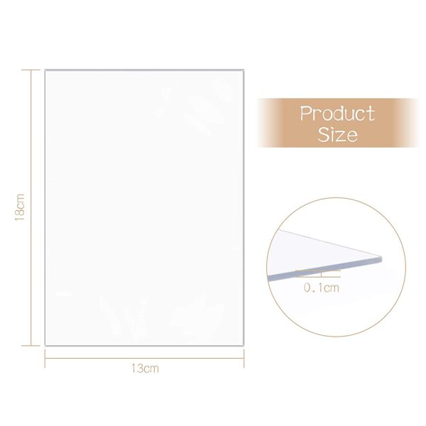 15Pcs Transparent Acrylic Sheets, 7 x 5 Inch (1mm Thick) Clear Acrylic Sheets, Transparent Clear Acrylic Panel with Protective Film for Picture Frame Glass Replacement Project Display DIY Craft - Image 7