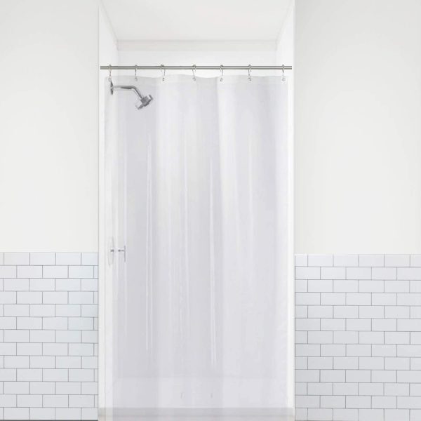 PEVA 8G Bathroom Small Shower Stall Curtain Liner, 36" W x 72" H Narrow Size, Clear, 8G Heavy Duty Waterproof Shower Stall Curtain Liner - Image 5