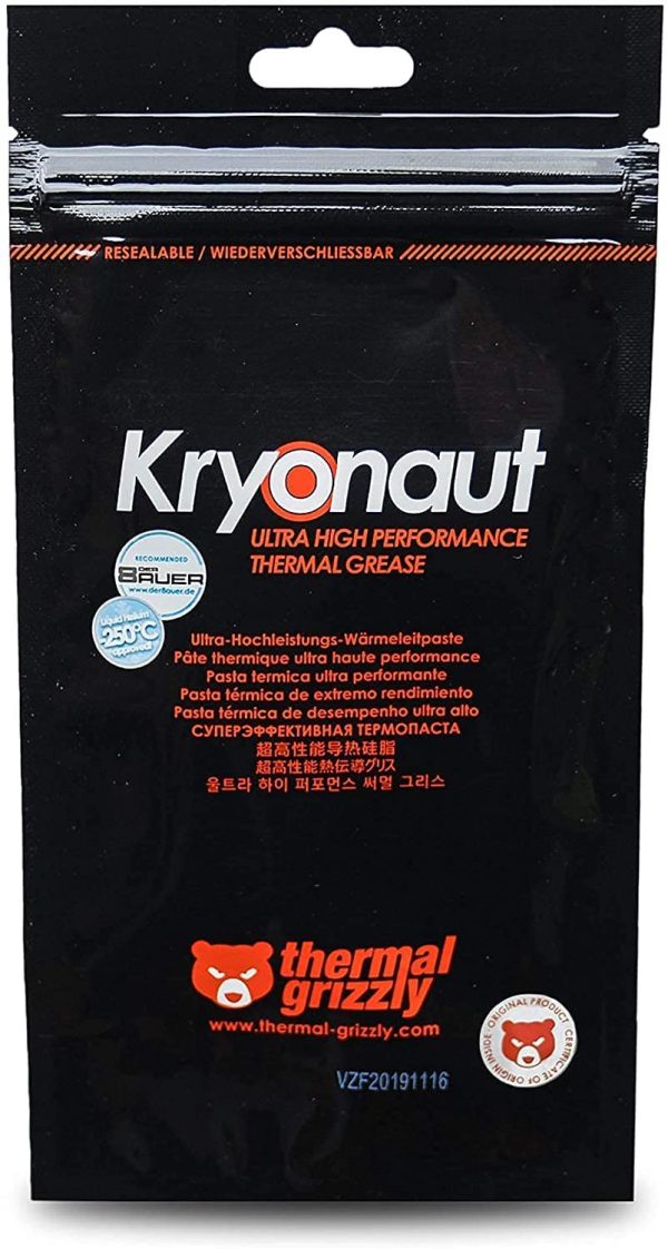 Kryonaut The, High Performance Thermal Paste for Cooling All Processors, Graphics Cards and Heat Sinks in Computers and Consoles (1 Gram)