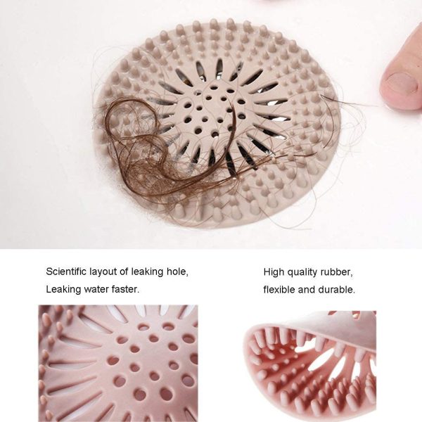 Hair Catcher Durable Silicone Hair Stopper Shower Drain Covers Easy to Install and Clean Suit for Bathroom Bathtub and Kitchen 5 Pack - Image 6