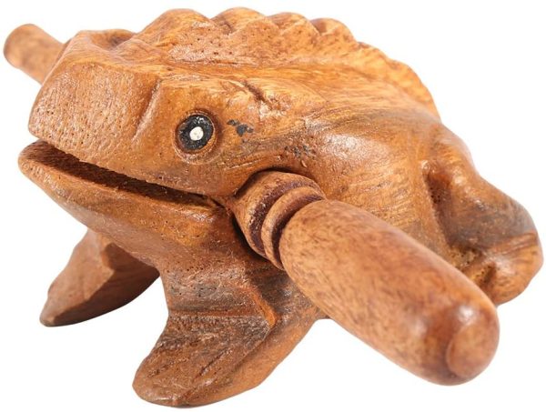 Wood Frog Guiro Rasp Thailand Hand Carved Wooden Frog Guiro Rasp Croaking Sound Toy Musical Instrument Tone Block Natural Finish Five sizes(#1) - Image 4