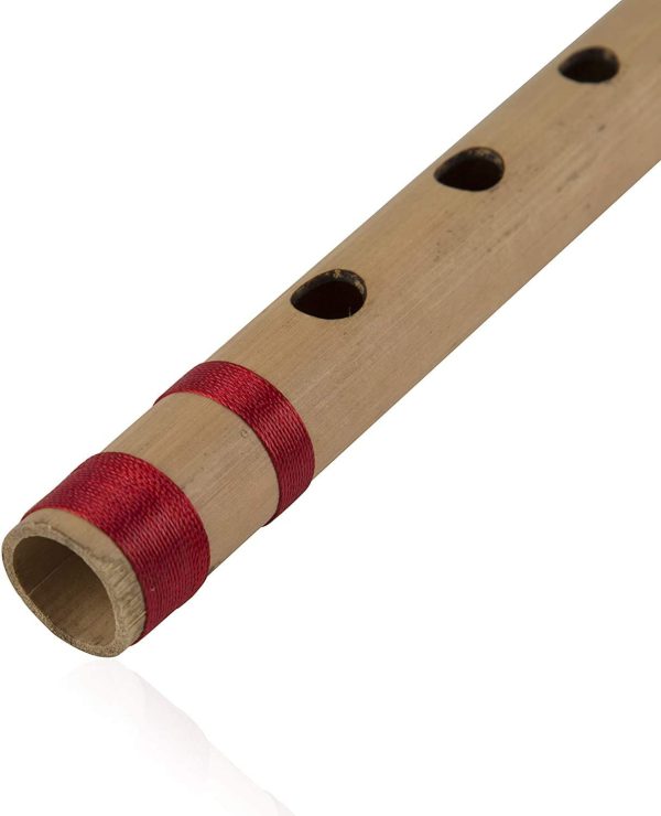 17 Inch Authentic Indian Wooden Bamboo Flute in 'A' Key Fipple Woodwind Musical Instrument Recorder Traditional Bansuri Handcrafted Novelty Decoratives & Collectibles - Image 2