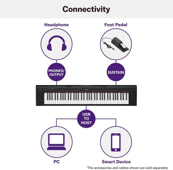 Yamaha NP32 76-Key Lightweight Portable Keyboard, Black - Image 5