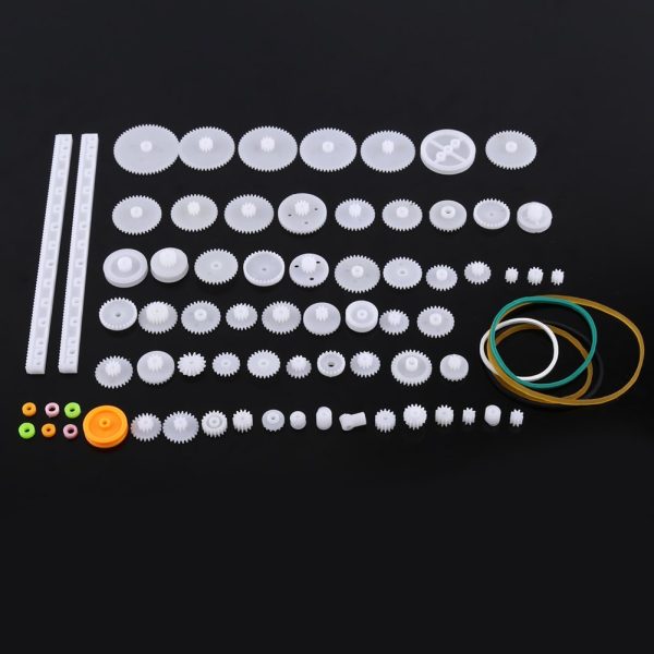 Plastic Motor Gears DIY Robot Gear Kit Pulley Belt Single and Double Crown Worm Gears Set for DIY Car Robot (75 Kinds) - Image 6