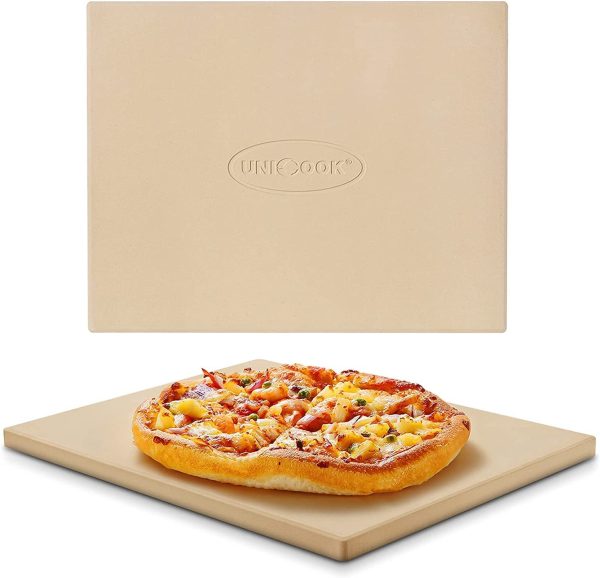 Unicook Heavy Duty Cordierite Pizza Stone, Baking Stone for Bread, Pizza Pan for Oven and BBQ, Thermal Shock Resistant, 15 x 12 Inch Rectangular, 6.6Lbs - Image 5