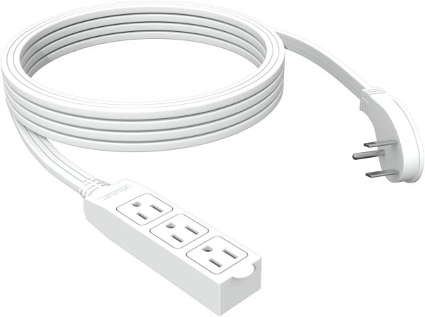 Stanley 31141 Cordmax Home 9 Grounded Low Profile 3-Outlet Indoor Extension Cord, 9ft White