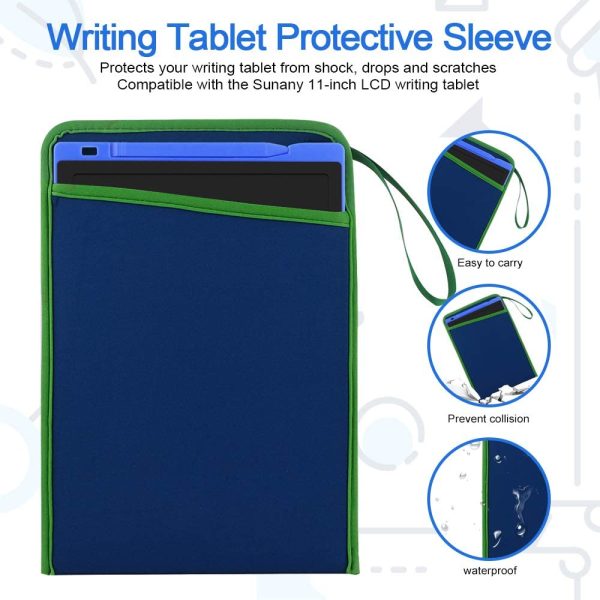 11-Inch LCD Writing Tablet, Colorful Screen Drawing Erase Board Doodle Board Writing Board Gifts for Toddlers, Kids and Adults with Protective Sleeve (Blue)