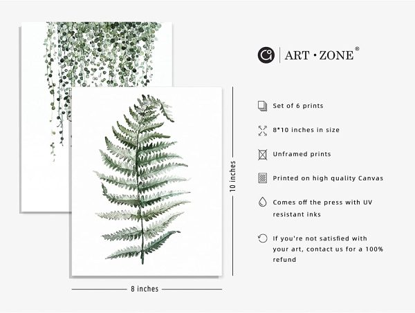 Plant Prints Unframed Posters Wall Art for Living Room Decor, 8x10 Poster Canvas Prints Set of , Botanical Prints Wall Art Leaf Posters Sage Green Decor - Image 6