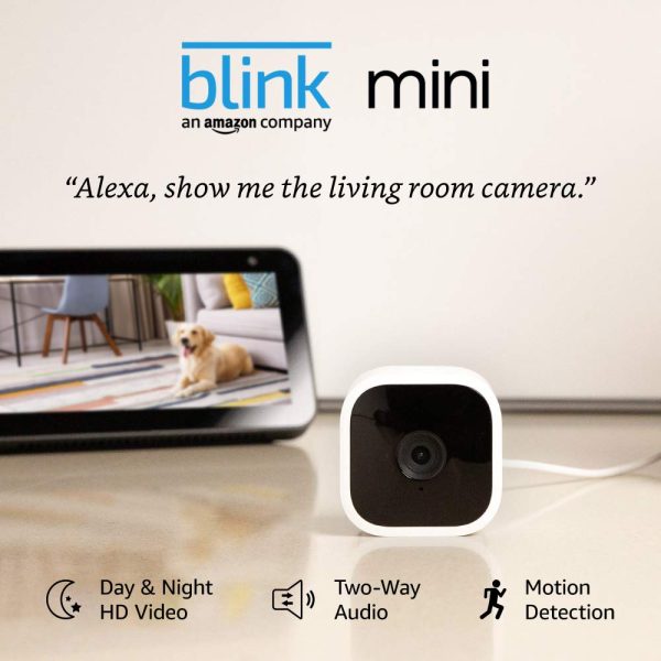 Blink Mini ?C Compact indoor plug-in smart security camera, 1080 HD video, night vision, motion detection, two-way audio, Works with Alexa ?C 2 cameras - Image 2