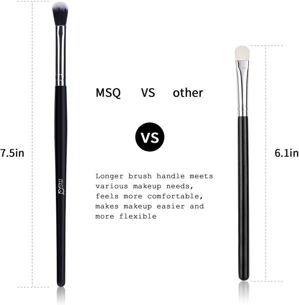 MSQ Eye Makeup Brushes 12pcs Eyeshadow Makeup Brushes Set with Soft Synthetic Hairs & Real Longer Wood Handle for Eyeshadow, Eyelash,Eyebrow, Eyeliner, Blending, Conclear(Black) - Image 2