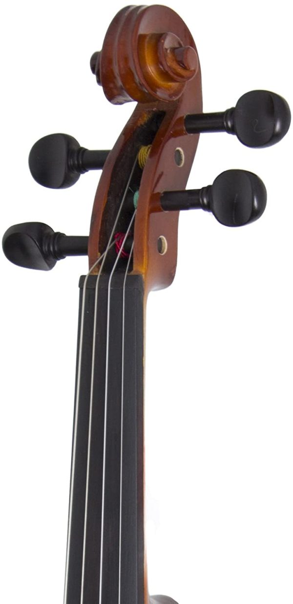 Cecilio CVN-300 Solidwood Ebony Fitted Violin with D'Addario Prelude Strings, Size 1/2