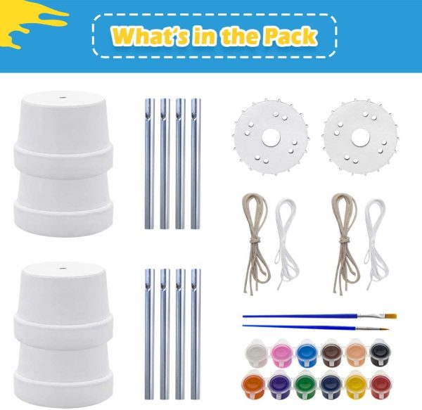 2-Pack Make A Wind Chime Kits - Arts & Crafts Construct & Paint Wind Powered Musical Chime DIY Gift for Kids, Boys & Girls - Image 3