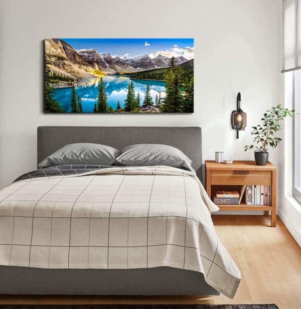 Wall Pictures for Living Room Moraine Lake Landscape Banff National Park Photos Mountain Painting Living Room Artwork for Walls Prints Nature Wall Art Modern Wall Pictures for Bedroom Canvas Wall Art - Image 8