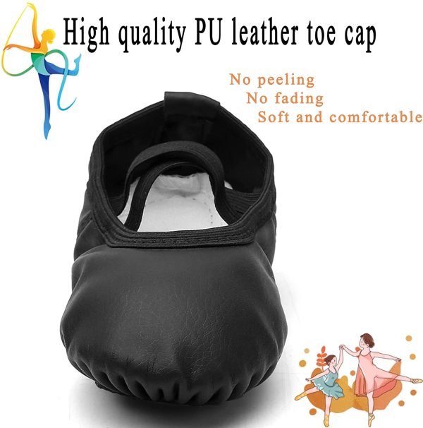 TETSUO Girls Ballet Shoes, Indoor Dance Flats Slippers for Kids, Toddlers Dancing, Yoga