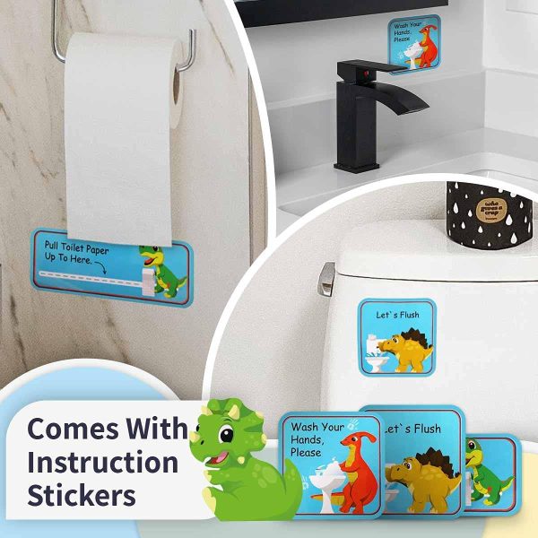 PutskA Dinosaur -Potty-Training-Magnetic-Reward-Chart for Toddlers - Potty Chart with Multicolored Emoji & Star Stickers ??Motivational Toilet Training for Boys & Girls (Dinosaur Theme) - Image 4