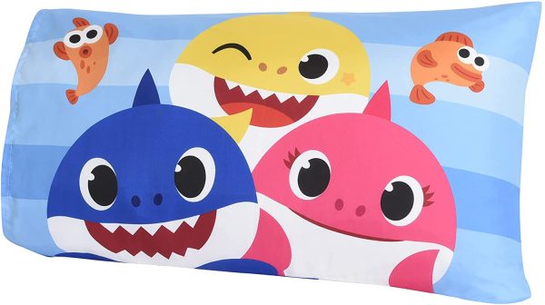 Baby Shark Toddler Bedding Set EXPRESSIONS (3 Piece Set, Fits Standard Crib Mattress) Includes Microfiber Reversible Comforter, Fitted Sheet, Pillowcase for Kids (Official Baby Shark Product) - Image 7