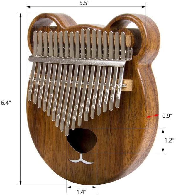 AKLOT Kalimba 17 Keys Thumb Piano Finger Piano Professional African Instrument Solid Wood with Protective Case Online Lesson Tuning Hammer Study Booklet for Kids Adult Gift - Image 7