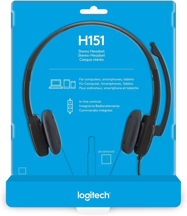 3.5 mm Analog Stereo Headset H151 with Boom Microphone (981-000587),Black - Image 4