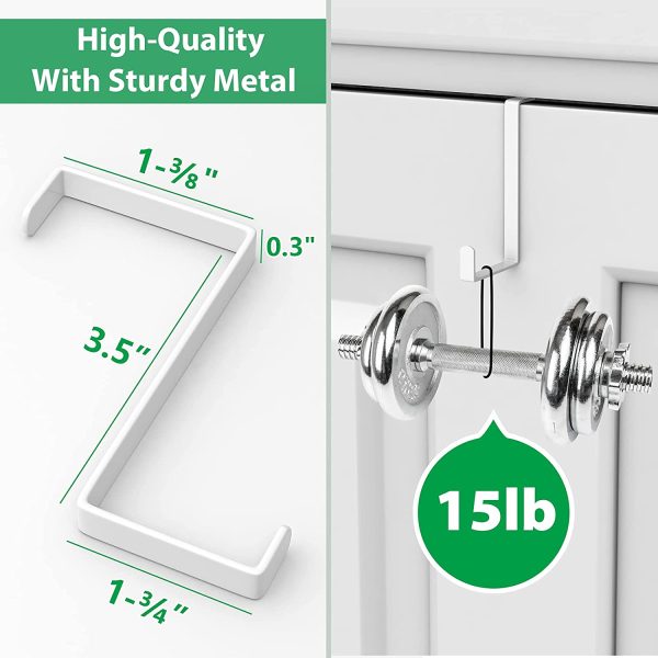 Over The Door Hooks 10 Pack, Z-Shaped Door Hanger Hook Fits The 1 3/8??and 1 3/4??Door Widths, Reversible Sturdy Metal Over Door Hooks for Hanging Clothes, Coats, Towels and Shoe Organizers (White) - Image 5