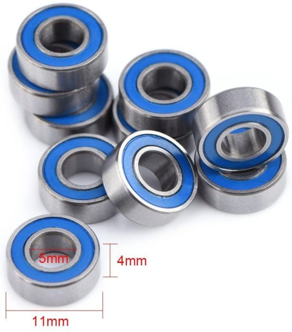 10Pcs MR115-2RS 5x11x4mm Miniature Ball Bearings, Steel Bearings, Used for 3D Printers, Model, Skateboard, Roller Slip - Image 3