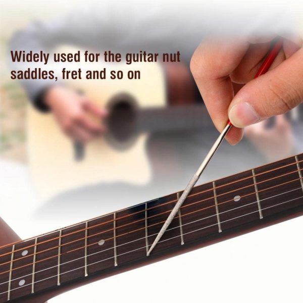 10pcs Guitar Files, Guitar Fret Nut Saddle Slot Pickguard Grinding Files Set Repair Tool for Guitar Violin