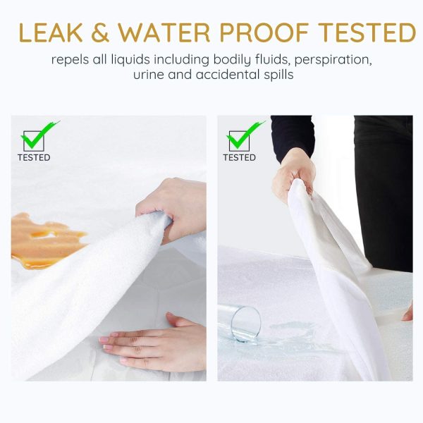 100% Waterproof Soft Mattress Protector Twin XL Size, Breathable Cooling Premium Bamboo Terry wtih Vinyl Free Noiseless TPU Fits up to 18 inch Mattress - Image 6