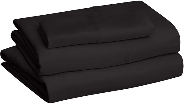 AmazonBasics Light-Weight Microfiber Sheet Set - Twin XL, Black - Image 3