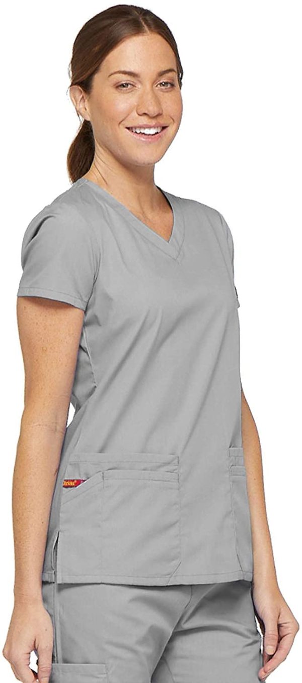 Dickies Womens EDS Signature V-Neck Top with Multiple Patch Pockets - Image 5