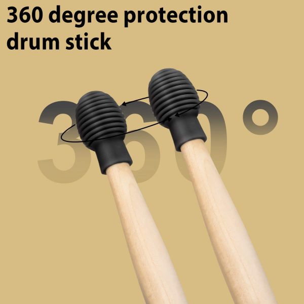 4 Pieces Drum Mute Drum Dampener Silicone Drumstick Silent Practice Tips Percussion Accessory Mute Replacement Musical Instruments Accessory (Black) - Image 5