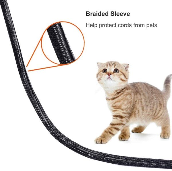 6.6ft - 1 inch Cable Sleeve, Cord Wrap Wire Protector Tubing for Pets, PC Cable Wrap, Computer Cable Management Sleeve - Black - Image 4