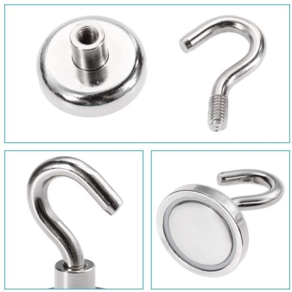 75LB Magnetic Hooks-6pcs Super Strong Magnets Diameter 32mm Strong Magnetic Ceiling Hooks for Indoor or Outdoor Use Saving Your Space - Image 3