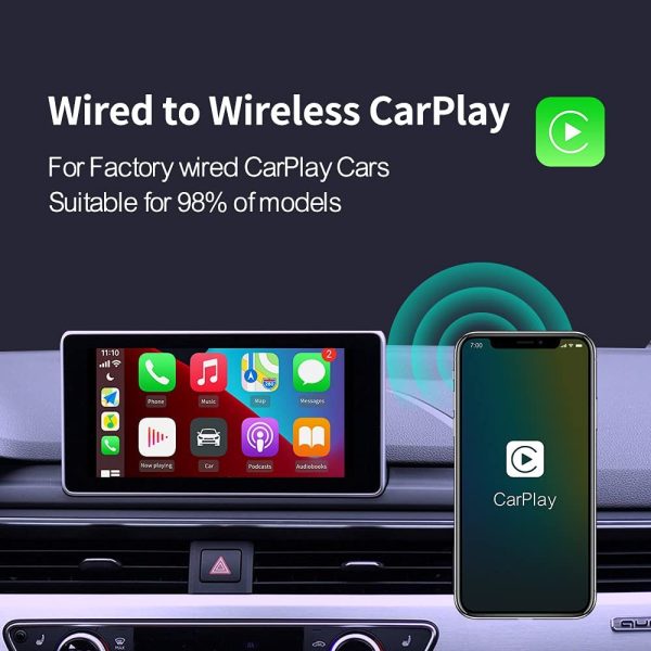 CarlinKit 3.0 Wireless CarPlay Adapter, Wi-Fi 5G, Suitable for Factory Wired CarPlay Cars, Compatible with More Than 600 Models Such as Audi/Porsche/Volvo/Mercedes/Volkswagen/Kia/Hyundai, etc. - Image 3