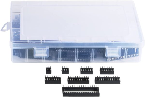 150Pcs 2.54mm Pitch Dual Row DIP IC Sockets Adaptor Assortment Kit 6,8,14,16,18,24,28,40 Pin