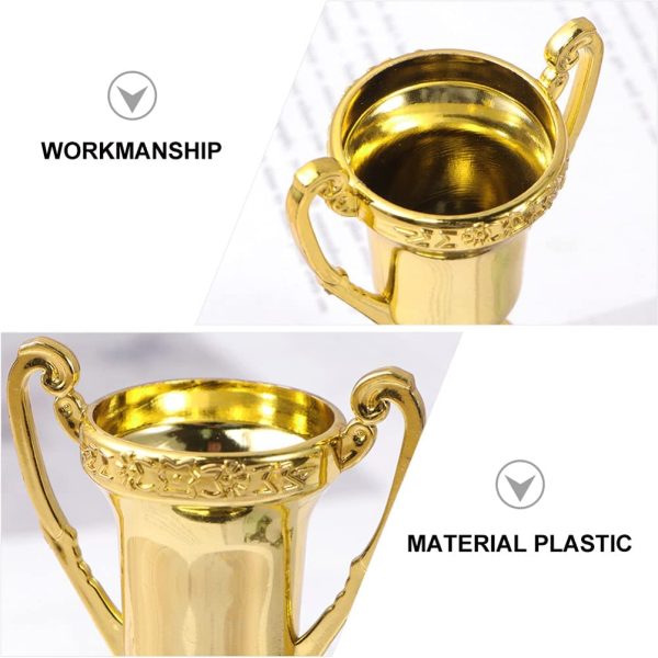 NUOBESTY Plastic Gold Trophies Gold Cup Trophy Kids Competition Prize Cups for Party Celebrations, Award Ceremony and Appreciation Gift 12pcs - Image 2