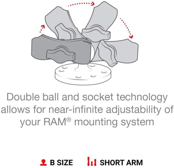 Composite Short Double Socket Arm for 1-Inch Ball Bases - Image 6