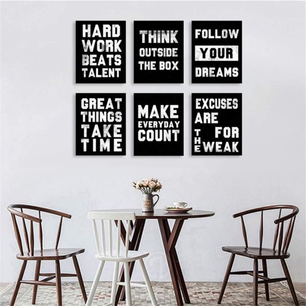 Homanga Motivational Wall Art Posters, Positive Office Decor Art Prints, Set of 6, Inspirational Quote Wall Art for Office Living Room Bedroom, Canvas Posters 20x25 cm Unframed - Image 6