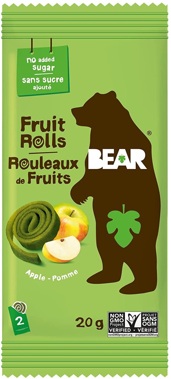 BEAR Fruit Rolls, 5 Packs of 2 Rolls per Box - Healthy Fruit Snack, Apple Flavour, 100 Gram - Image 5