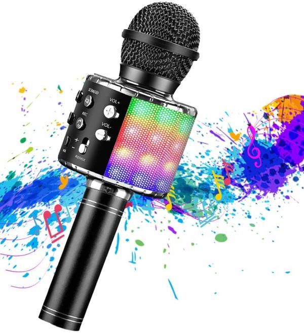 2600mAh Karaoke Bluetooth Wireless Microphone, Rechargeable Battery, Colorful LED Lights, Portable Handheld Mic Speaker Machine for Kids Girls Boys Adults All Age - Image 7