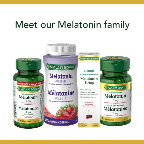 Nature's Bounty Melatonin Supplement, Helps Reset Bodys Sleep-Wake Cycle, 2.5mg, 60 Gummies - Image 5