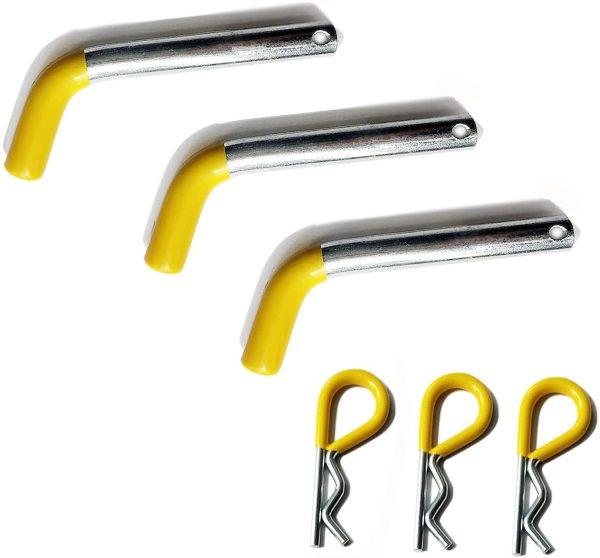 MaxxHaul 50565 3 Pack Trailer Hitch Pin & Clip with Rubber-Coated Vinyl Yellow Grip, 5/8" Diameter, Fits 2" Receiver - Image 5