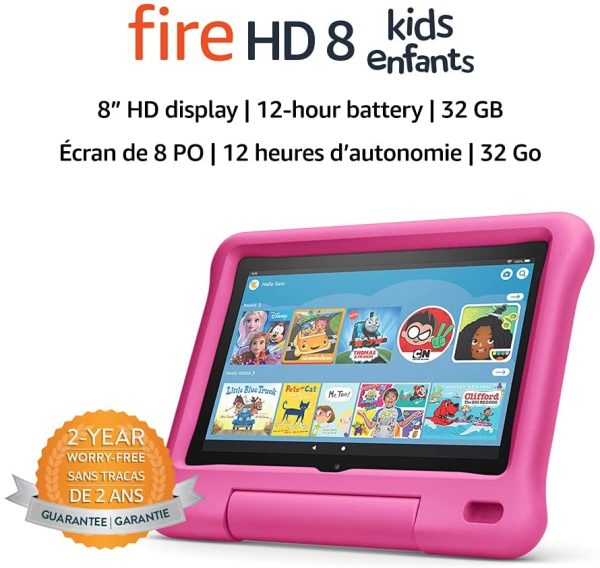 Fire HD 8 Kids tablet, 8" HD display, ages 3-7, 32 GB, Pink Kid-Proof Case - Image 4