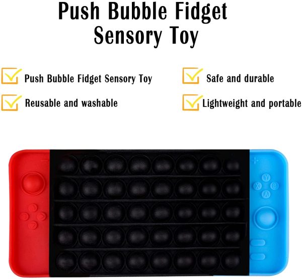 3 Pack Gamepad Pop Fidget Toy Sensory Push It Bubble Fidgets Pops Popping Poop Popper  Game Anxiety Stress Relief Autism Gift for Kids Boys Girls Teen ADHD - Image 3