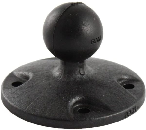 Ram Mount 2.5-Inch Composite Round Base with The Amps Hole Pattern and 1-Inch Ball