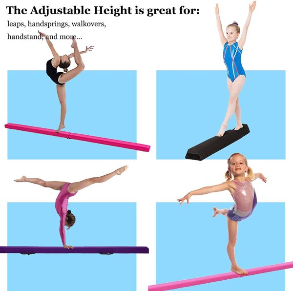 Folding Balance Beam 8FT, Floor Gymnastics Equipment for Gymnast Kids Adults, Non Slip Rubber Base, Professional Gymnastics Beam for Home Training - Image 2