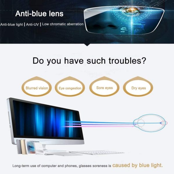 Ollrynns Blue Light Blocking Glasses Anti Eye Strain Computer Gaming Glasses for Women Men Transparent Lens Eyewear OLL5025 - Image 5