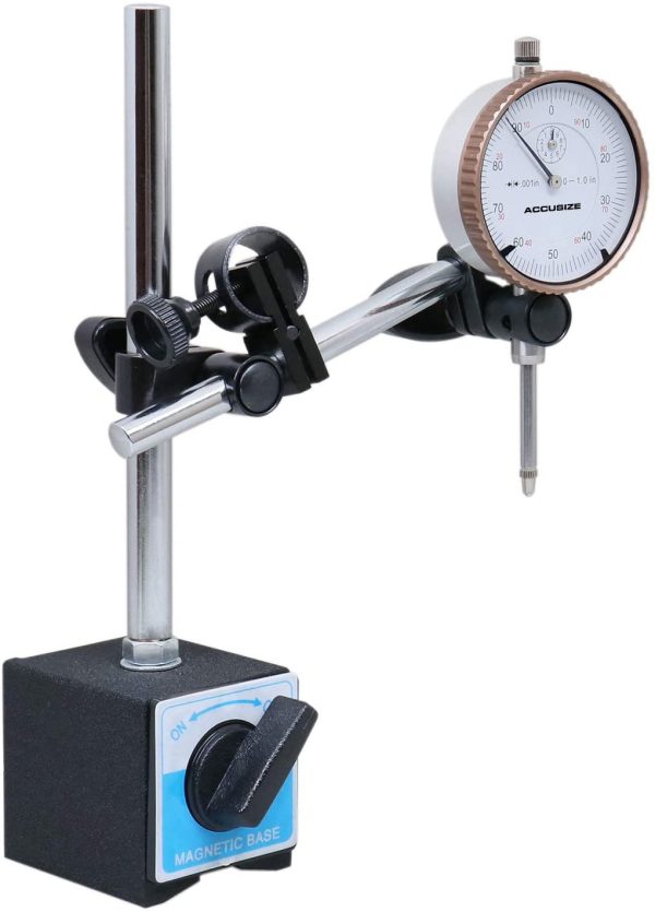 Accusize Industrial Tools 0-1 inch x 0.001 inch Dial Indicator with Magnetic Base Set, 60 Kg Capacity, Eg00-1038 - Image 3