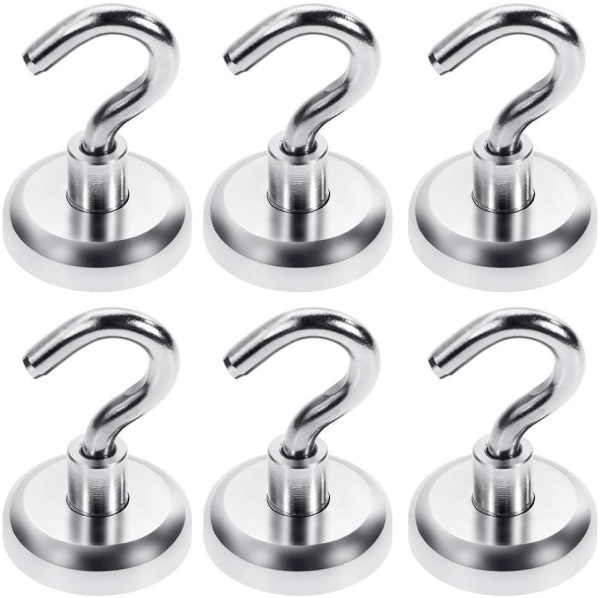 75LB Magnetic Hooks-6pcs Super Strong Magnets Diameter 32mm Strong Magnetic Ceiling Hooks for Indoor or Outdoor Use Saving Your Space - Image 2