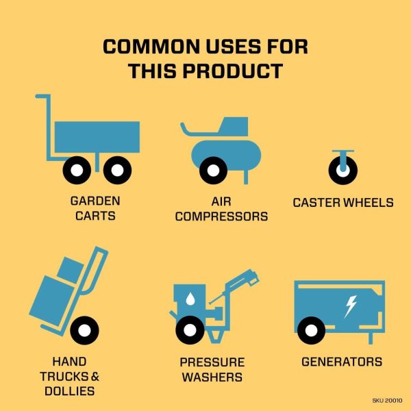 Marathon 2310 2-Pack 4.10/3.50-4" Pneumatic (Air Filled) Hand Truck/All Purpose Utility Tires on Wheels, 2.25" Offset Hub, 5/8" Bearings - Image 3