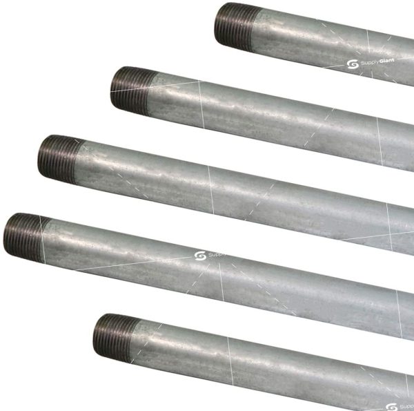 1-1/4 Inch Galvanized Pipe, One and Quarter Inch Malleable Steel Pipes Fitting Build DIY Vintage Furniture, 1-1/4" x 18" (Pack of 5) - Image 4