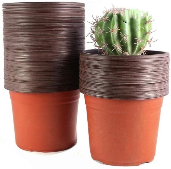 Yontree Plastic Plants Nursery Pots Seed Starting Pots Flower Plant Container Planting Pots 4",100 Pack - Image 6